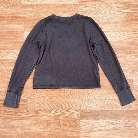 AERIE Dark Grey Distressed Long-sleeve Crewneck size Large - Picture 5 of 5